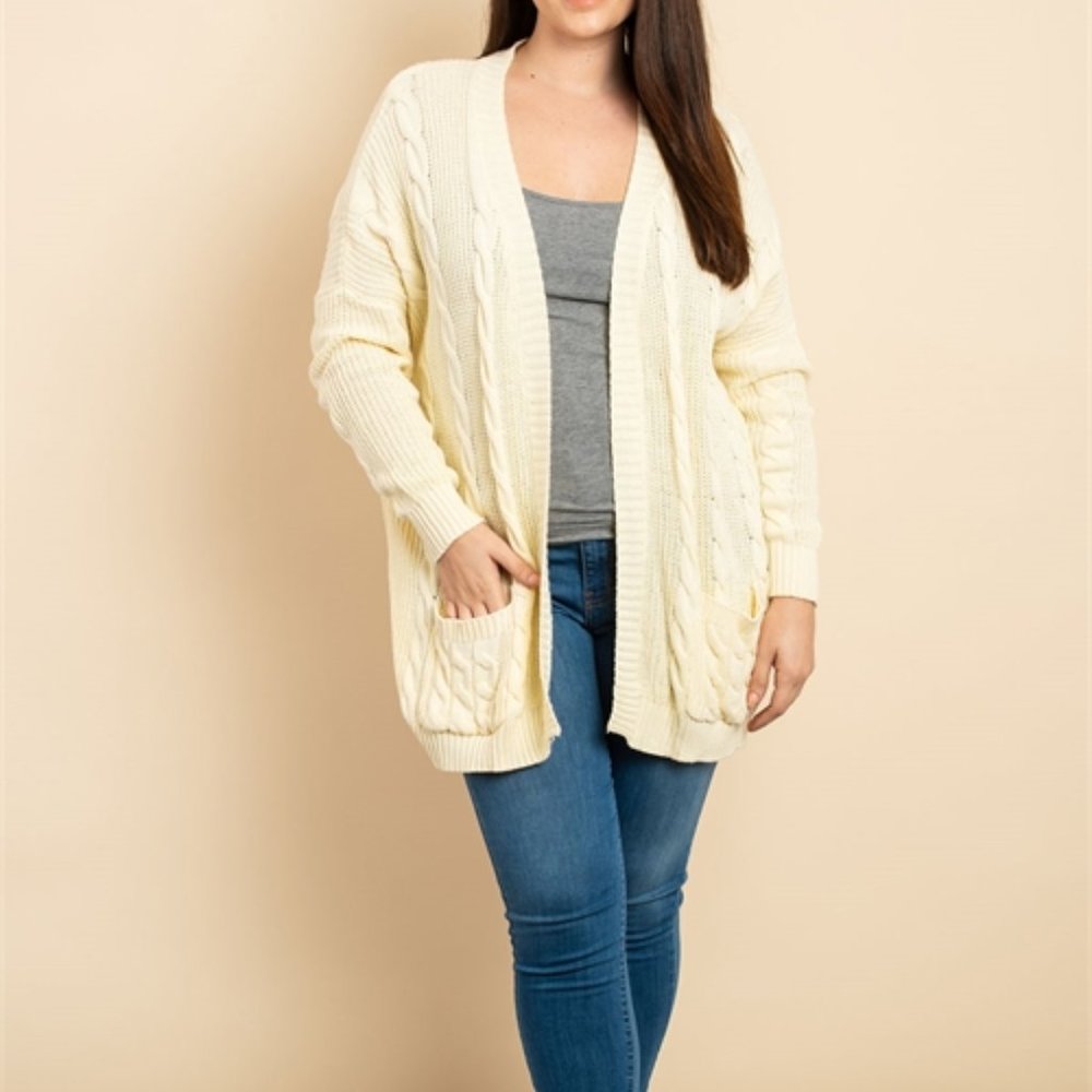 Cream knit sweater cardigan - Picture 4 of 9